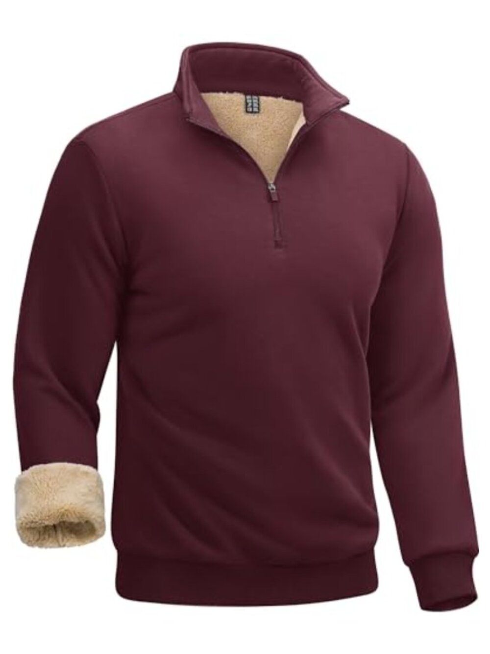Men's Quarter Zip Sherpa Lined Sweatshirt Heavyweight Pullover